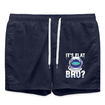 It's Flat Bro? für einen Verschwörungstheoretiker - Badeshorts - French Navy - Vorne - AI Model Male 185 light (185cm)
