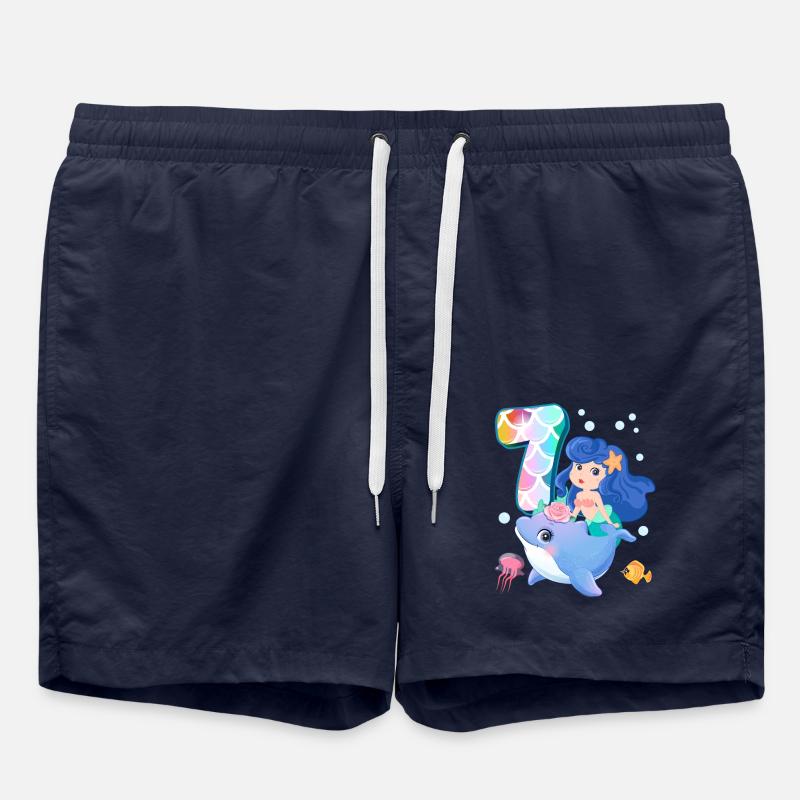 7e anniversaire | | anniversaire de sirène - Short de bain - bleu marine