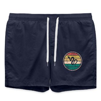 Snake Retro Reptile Python Gift idea - Badeshorts - French Navy - Vorne - AI Model Male 185 light (185cm)