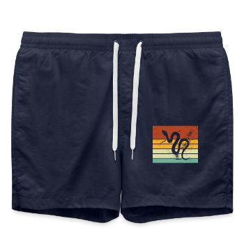 Snake Retro Reptile Python Gift idea - Swim Trunks - french navy - Front - AI Model Male 185 light (185cm)