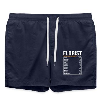 Florist Floristin tageswerte Lustiger Florist - Badeshorts - French Navy - Vorne - AI Model Male 185 light (185cm)
