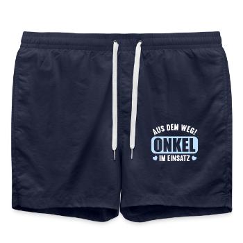 Aus dem Weg Onkel im Einsatz Nichte Neffe - Badeshorts - French Navy - Vorne - AI Model Male 185 light (185cm)