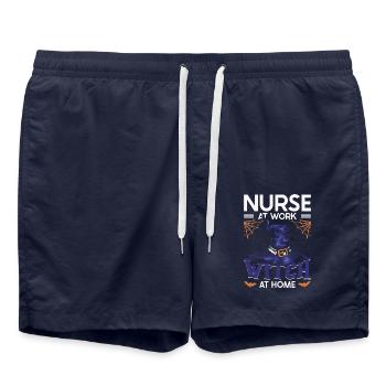 Krankenschwester Bei Der Arbeit Hexe Im - Badeshorts - French Navy - Vorne - AI Model Male 185 light (185cm)