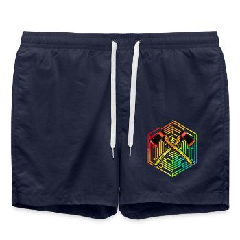Lancer de hache - Short de bain - bleu marine - Devant - AI Model Male 185 light (185cm)