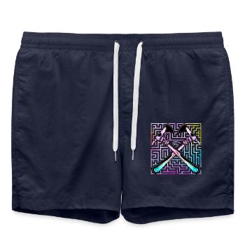 Lancer de hache - Short de bain - bleu marine - Devant - AI Model Male 185 light (185cm)