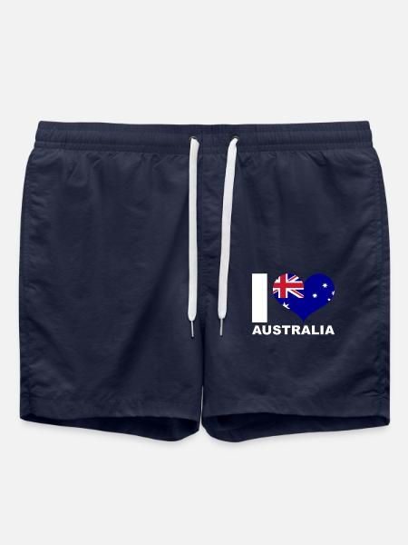 Ich liebe Australien Herz Flagge Australien - Badeshorts - French Navy