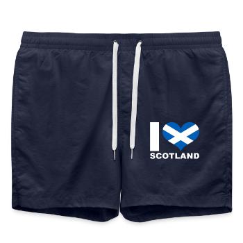J’aime l’Ecosse drapeau du cœur Ecosse - Short de bain - bleu marine - Devant - AI Model Male 185 light (185cm)