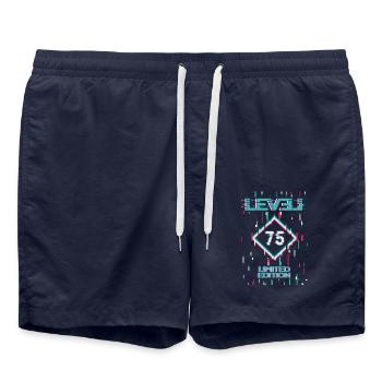 Birthday Level 75 Gaming Limited Edition Gamer - Swim Trunks - french navy - Front - AI Model Male 185 light (185cm)