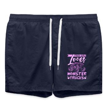Cette fille adore les camions Monster - Short de bain - bleu marine - Devant - AI Model Male 185 light (185cm)