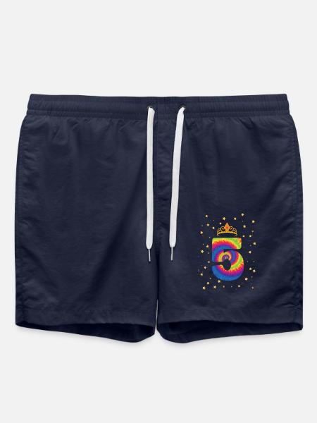 5. Geburtstag Krone | Tie Dye Themed Geburtstag | - Badeshorts - French Navy
