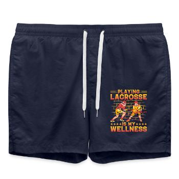 Playing Lacrosse is my Wellness - Swim Trunks - french navy - Front - AI Model Male 185 light (185cm)