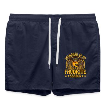 Lacrosse is my favorite Season - Swim Trunks - french navy - Front - AI Model Male 185 light (185cm)