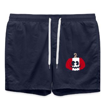 Ungarn Halloween Kürbis - Badeshorts - French Navy - Vorne - AI Model Male 185 light (185cm)