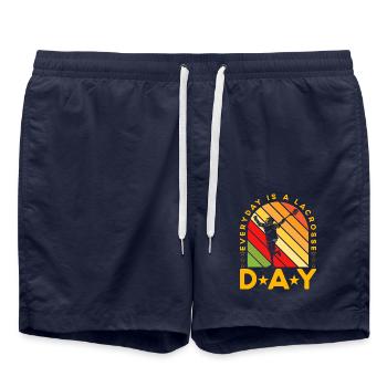 Everyday is a Lacrosse Day - Swim Trunks - french navy - Front - AI Model Male 185 light (185cm)