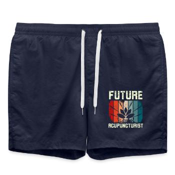 Futur acupuncteur - Short de bain - bleu marine - Devant - AI Model Male 185 light (185cm)