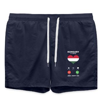 La Hongrie appelle la Hongrie Heart Souvenir - Short de bain - bleu marine - Devant - AI Model Male 185 light (185cm)