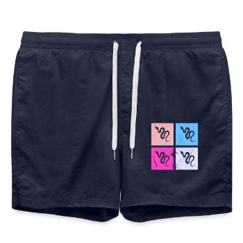 Snake Retro Reptile Python Gift idea - Swim Trunks - french navy - Front - AI Model Male 185 light (185cm)