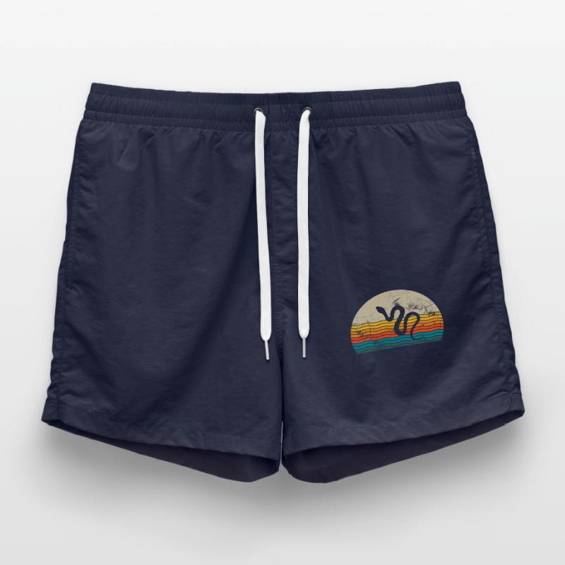 Snake Retro Reptile Python Gift idea Swim Trunks