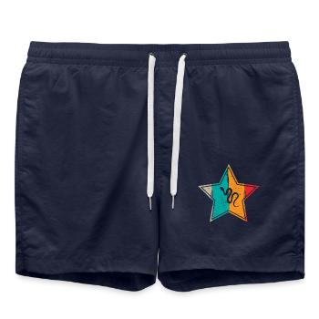 Snake Retro Reptile Python Gift idea - Badeshorts - French Navy - Vorne - AI Model Male 185 light (185cm)
