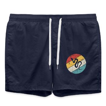 Snake Retro Reptile Python Gift idea - Badeshorts - French Navy - Vorne - AI Model Male 185 light (185cm)