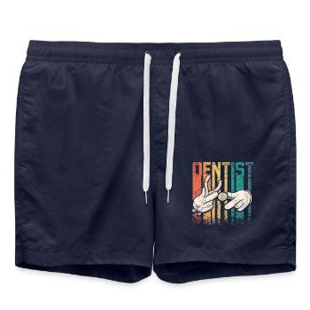 Dentiste Rétro Vintage - Short de bain - bleu marine - Devant - AI Model Male 185 light (185cm)