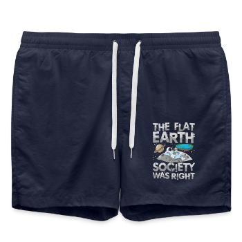 The Flat Earth Society Was Right - Badeshorts - French Navy - Vorne - AI Model Male 185 light (185cm)