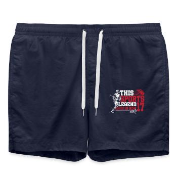 This Sports Legend Is Now 17, Lacrosse Game - Swim Trunks - french navy - Front - AI Model Male 185 light (185cm)