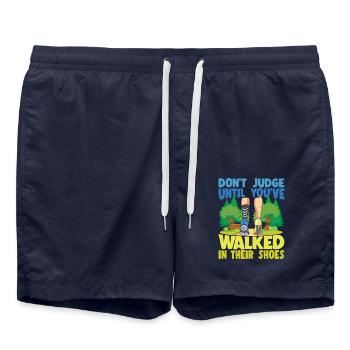 Don't Judge Until You've Walked In Their Shoes - Badeshorts - French Navy - Vorne - AI Model Male 185 light (185cm)
