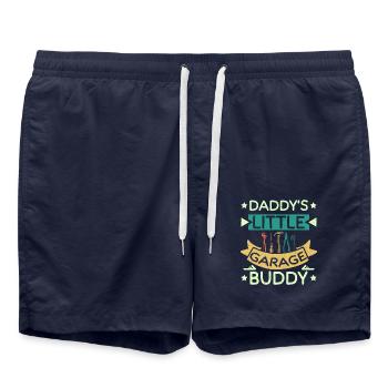Daddy's little garage buddy - Badeshorts - French Navy - Vorne - AI Model Male 185 light (185cm)