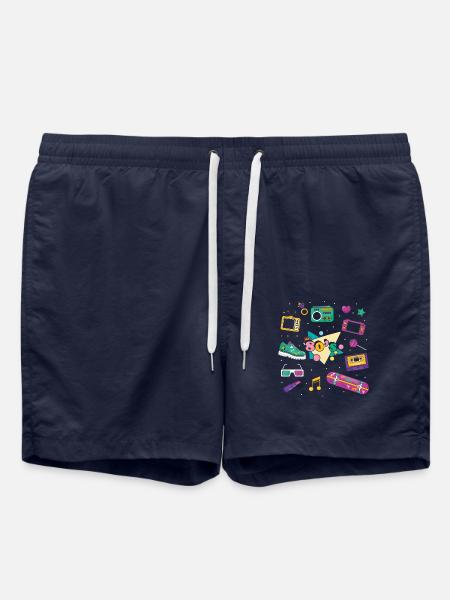 80s Retro - Swim Trunks - french navy