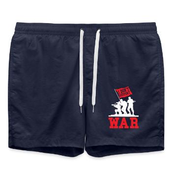 Pacifiste Paix Anti-Guerre - Short de bain - bleu marine - Devant - AI Model Male 185 light (185cm)