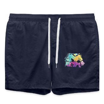 Witch Cat Animals Silhouette Halloween Memorial Park - Short de bain - bleu marine - Devant - AI Model Male 185 light (185cm)