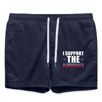 Soutien des démocrates aux États-Unis - Short de bain - bleu marine - Devant - AI Model Male 185 light (185cm)