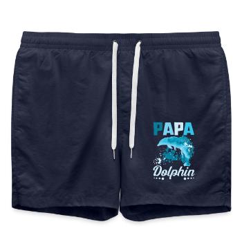 Papa Fahter Papa Dauphin - Short de bain - bleu marine - Devant - AI Model Male 185 light (185cm)
