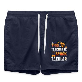 Ce professeur est Spook Tacular Spooky Halloween - Short de bain - bleu marine - Devant - AI Model Male 185 light (185cm)