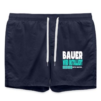 Bauer wird installiert - Badeshorts - French Navy - Vorne - AI Model Male 185 light (185cm)
