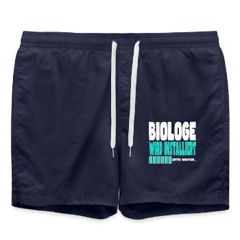 Biologe wird installiert - Badeshorts - French Navy - Vorne - AI Model Male 185 light (185cm)