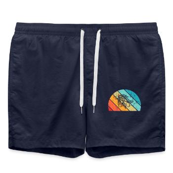 Olive food oil Retro Vegetarian Gift idea - Badeshorts - French Navy - Vorne - AI Model Male 185 light (185cm)