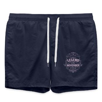 Geburtstag Sprüche November 1962 60 Jahre Mann - Badeshorts - French Navy - Vorne - AI Model Male 185 light (185cm)