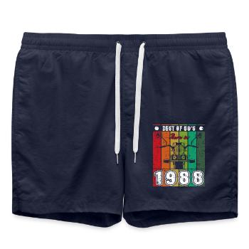 Best Of 80's Born 1988 Classic Motorcycle - Swim Trunks - french navy - Front - AI Model Male 185 light (185cm)
