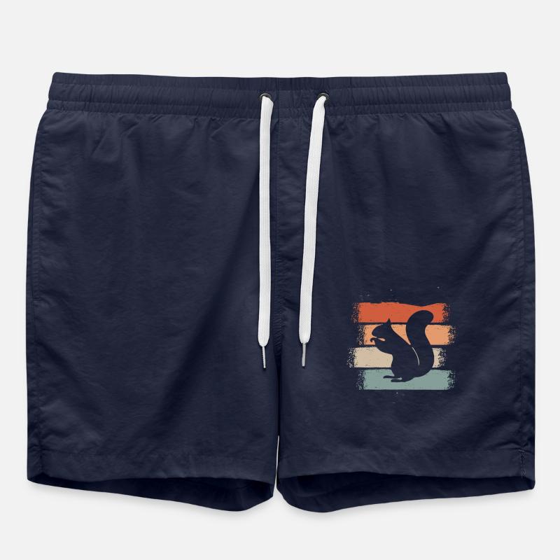 Squirrel Retro Squirrel Lover - Swim Trunks - french navy