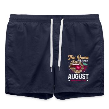 This queen was born in August happy - Swim Trunks - french navy - Front - AI Model Male 185 light (185cm)