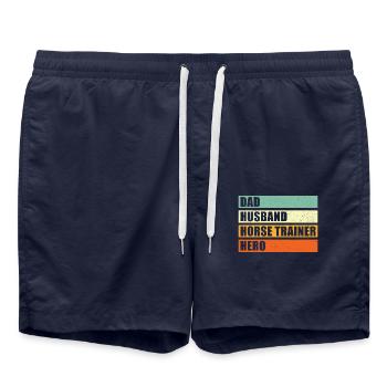 Entraîneur de chevaux Père Mari Héros - Short de bain - bleu marine - Devant - AI Model Male 185 light (185cm)