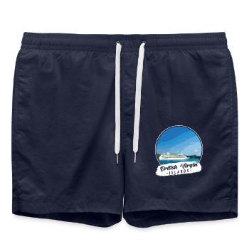 British Virgin Islands Souvenir - Swim Trunks - french navy - Front - AI Model Male 185 light (185cm)