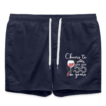 Prost Auf 55 Jahre Weintrauben 55. Jahr Feier - Badeshorts - French Navy - Vorne - AI Model Male 185 light (185cm)