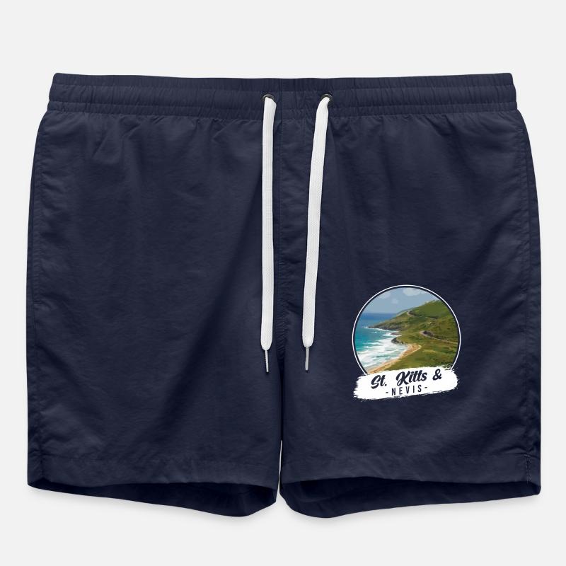 St. Kitts & Nevis Souvenir - Swim Trunks - french navy