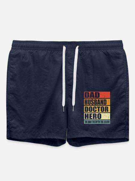 Father Husband Doctor Held - Swim Trunks - french navy