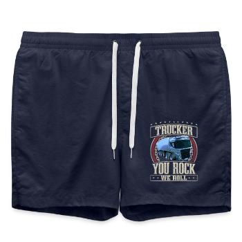 LKW Fahrer - Badeshorts - French Navy - Vorne - AI Model Male 185 light (185cm)