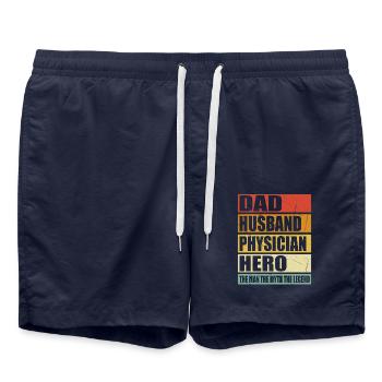 Père Mari Docteur Held - Short de bain - bleu marine - Devant - AI Model Male 185 light (185cm)