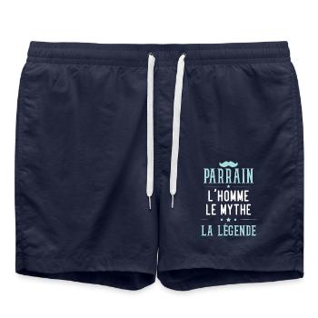 Parrain, l'homme, le mythe, la légende - Short de bain - bleu marine - Devant - AI Model Male 185 light (185cm)